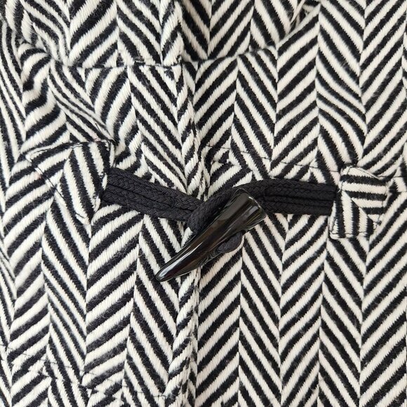 Volcom Black White Houndstooth Winter Pea Coat Jacket Toggle Buttons Women's S - Picture 3 of 7
